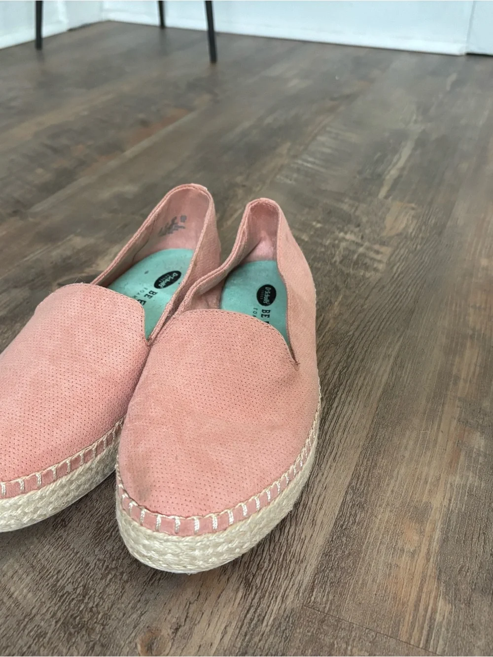 Dr. Scholl's Pink Canvas Espadrille Slip-Ons